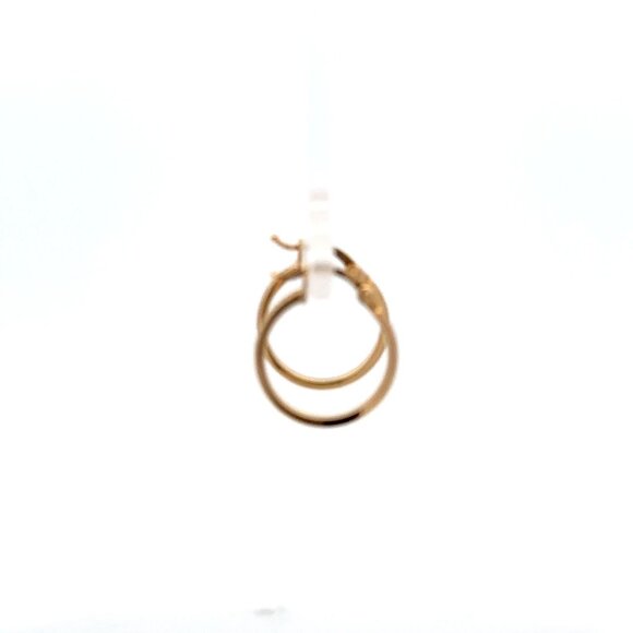18K Yellow Gold Earrings Hoops Loops Small - Picture 9 of 9